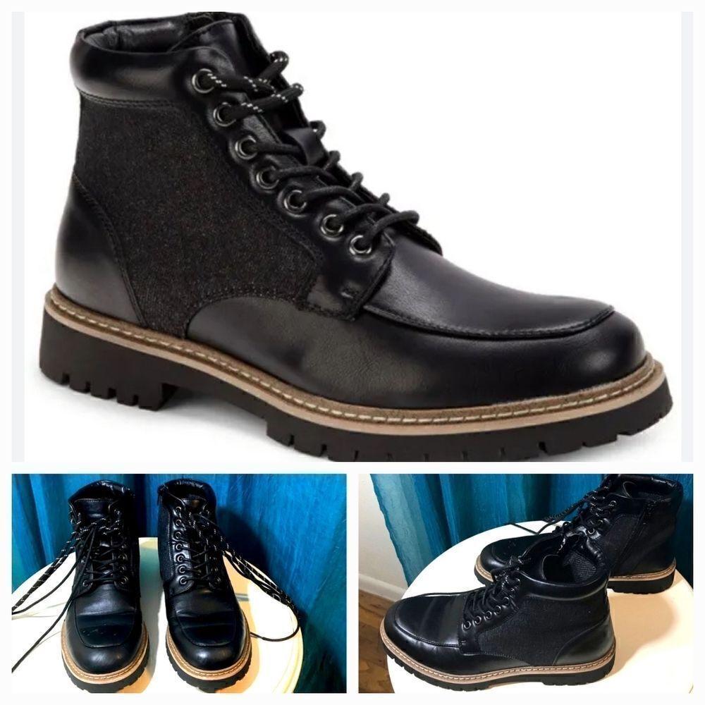 Steve Madden Bradin Faux Leather Combat Boots Size 9